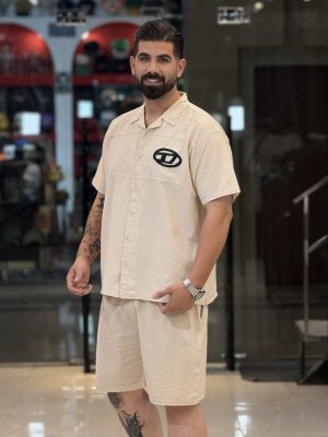 ست پیراهن شلوارک کتان گلدوزی3491