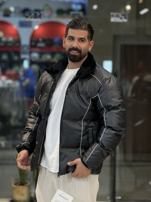 کاپشن چرم رومانی مغزی دوزی3631