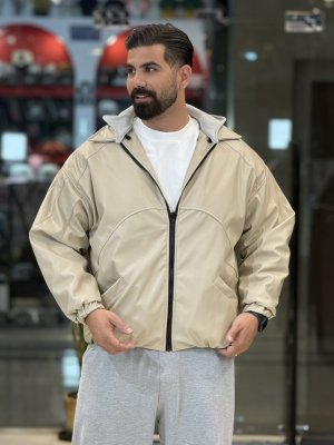 کاپشن وارداتی چرم کلاه ملانژ3636