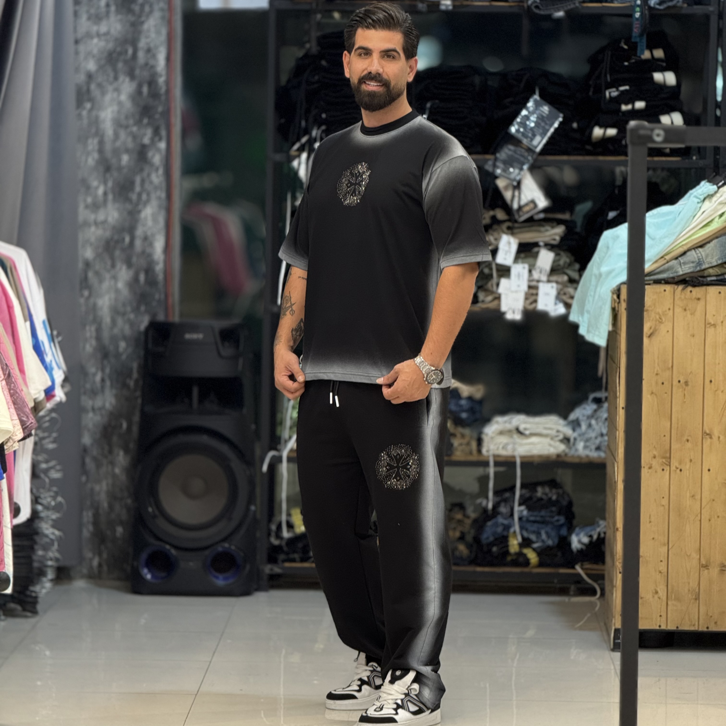 ست تی شرت و شلوارنگینی 1018