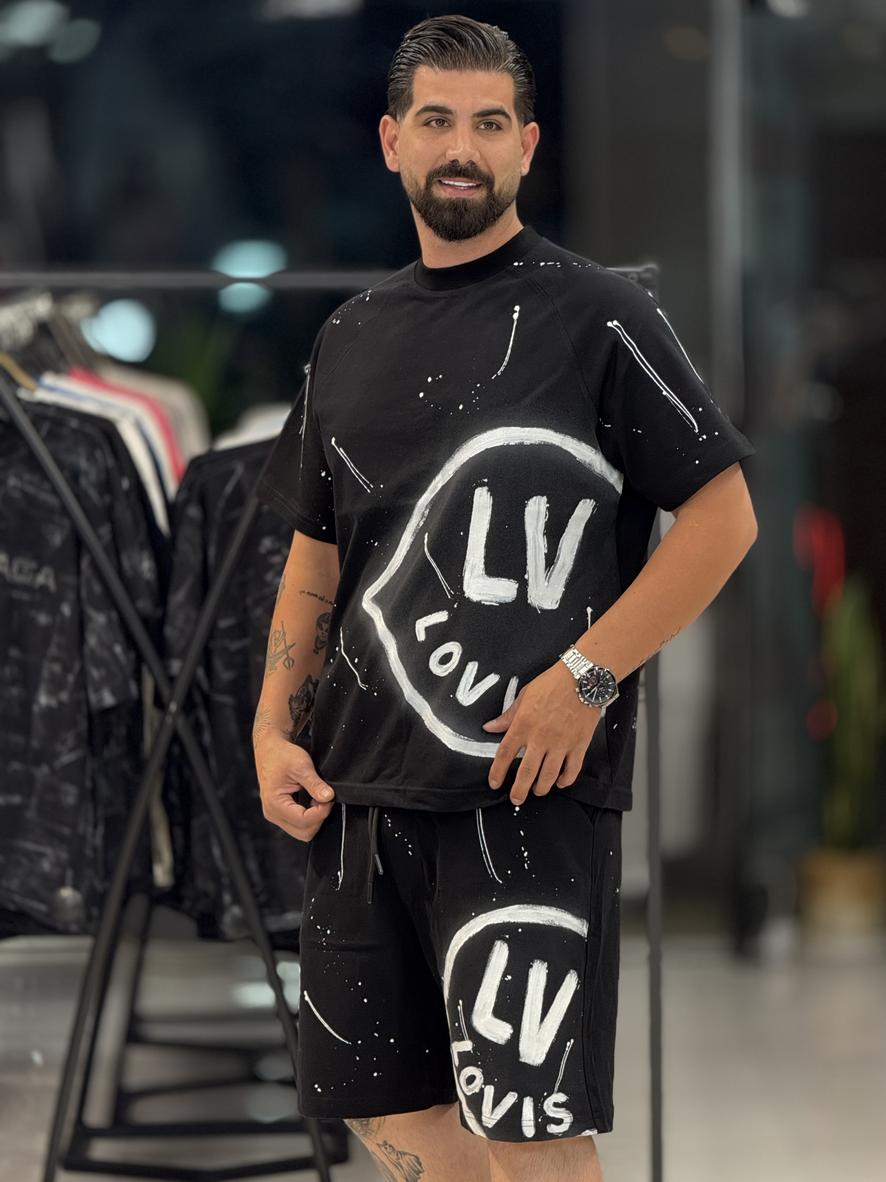 ست تیشرت شلوارک ال وی چاپی1124