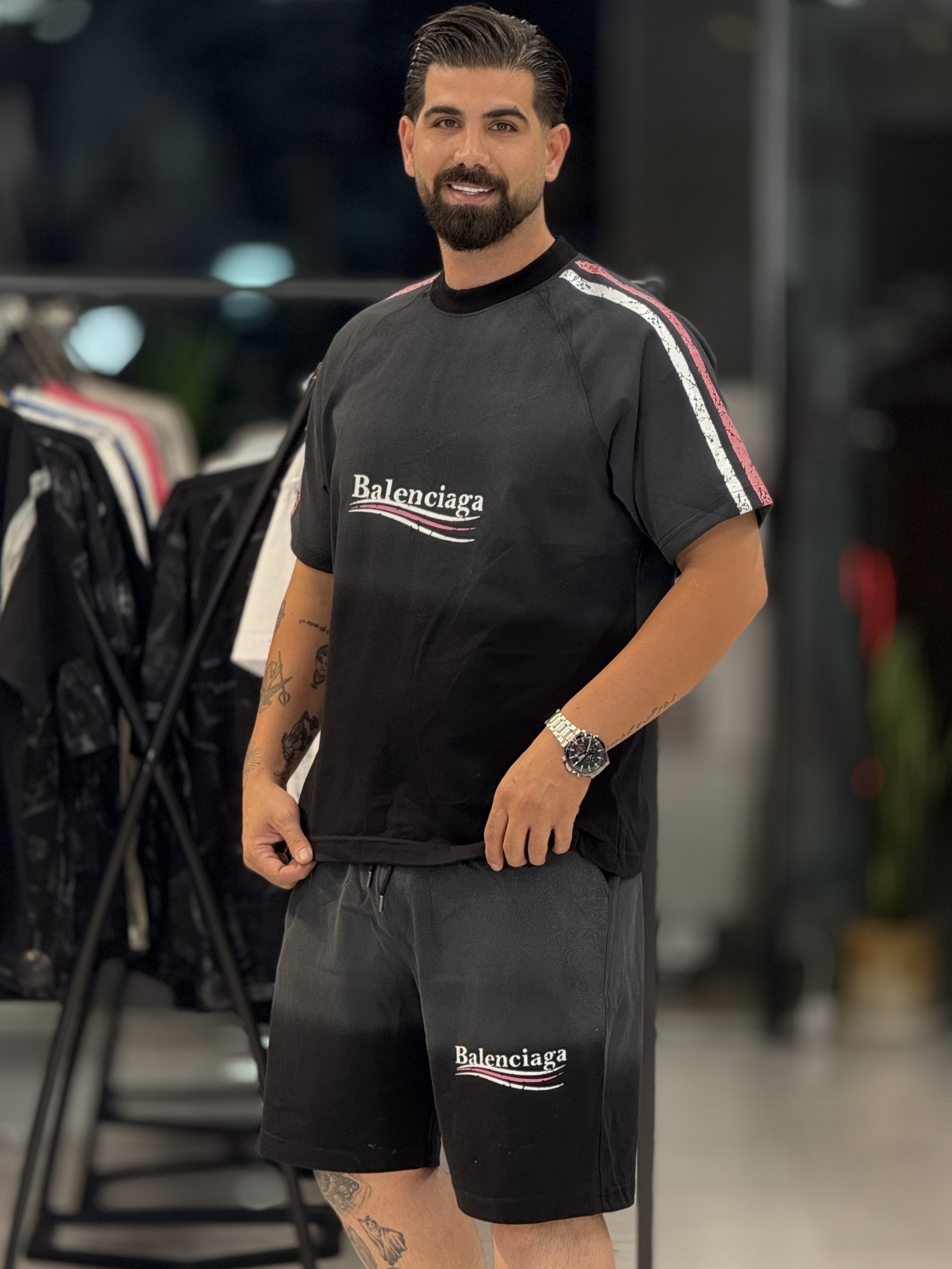 ست تیشرت شلوارک بالن نوارچاپی 1126