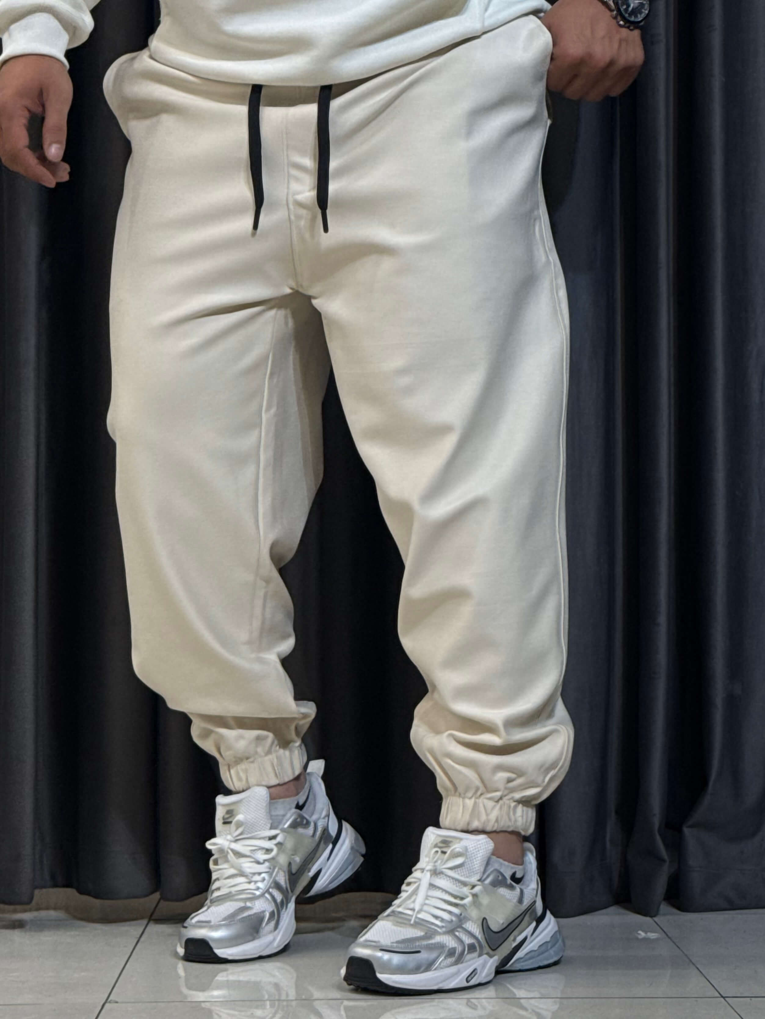 شلوارجاگر تک رنگ کرم1211