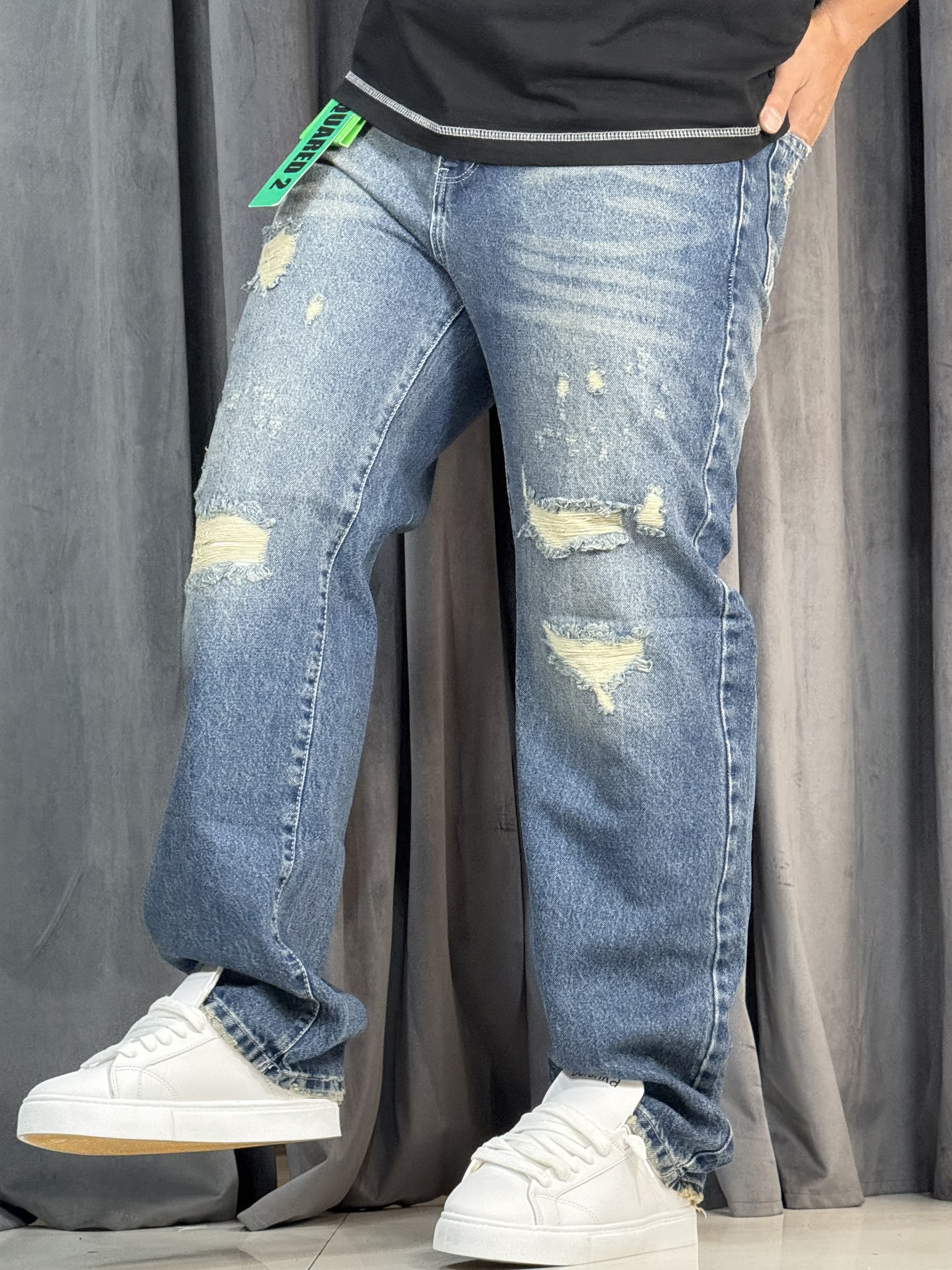 شلواربگ جین ابی زاپدار4703